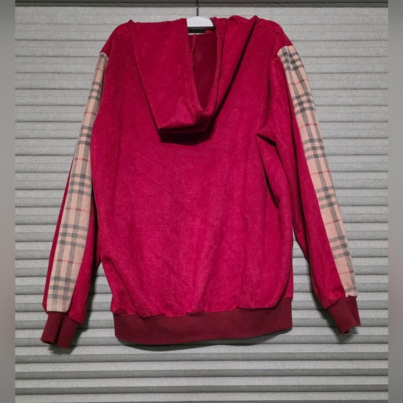 Burberry Red Zip-Up Hoodie with Logo - Picture 2 of 3